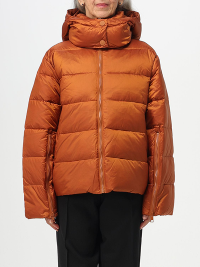 Shop Twinset Quilted Nylon Down Jacket In Brown