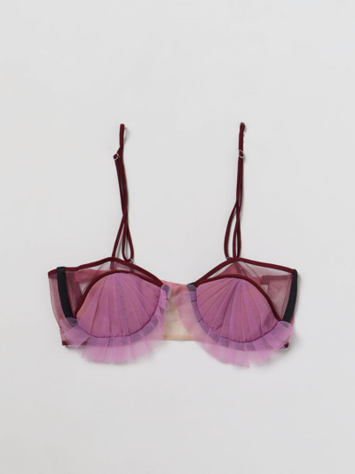 Nensi Dojaka Ruffled Tulle Bra In Violet