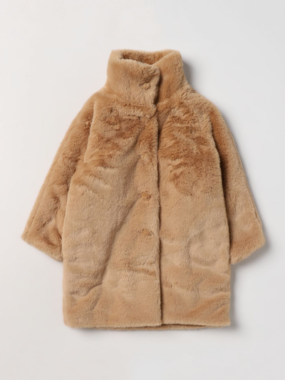 Shop Il Gufo Coat  Kids Color Beige