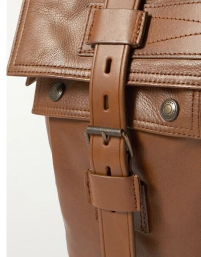 Pre-owned Belstaff Leather Messenger Weekender Travel Bag In Tan Rrp £575