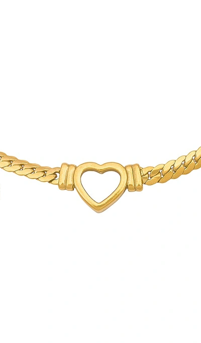 Shop Amber Sceats Heart Chain Necklace In Gold