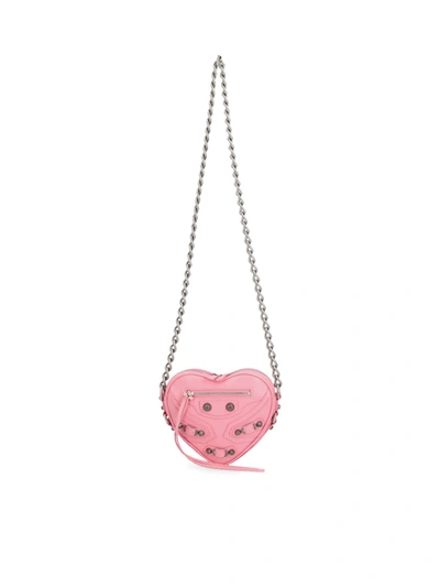 Shop Balenciaga Le Cagole Heart Leather Bag In Pink