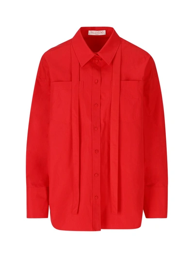 Shop Valentino Cotton Shirt In Red