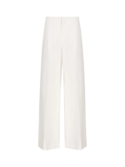 Shop Chloé Chloe Wide  Pants In Silk In White