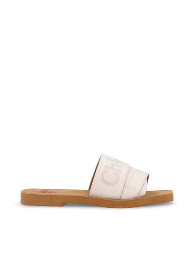 Shop Chloé Chloe Woody Sabot In Leather In Ivory