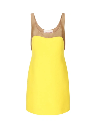 Shop Valentino Silk Dress In Yellow