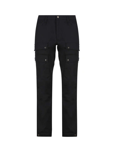 Shop Burberry Cotton Cargo Trousers In Black