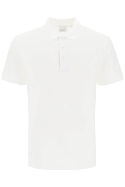 Shop Burberry Eddie Polo Shirt In Organic Piqué Men In White