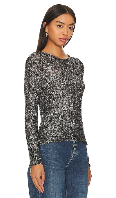 Hayley Menzies Sequinned Moonshine Top In Metallic Silver
