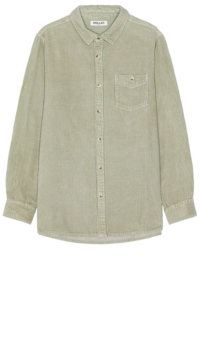 Shop Rolla's Men At Work Fat Cord Shirt In Sage