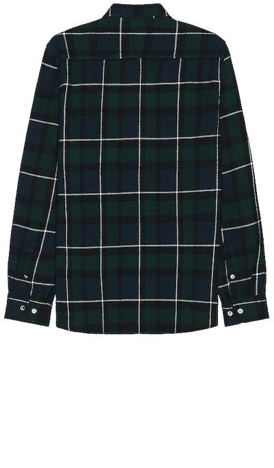 Shop Norse Projects Anton Organic Flannel Check Shirt In Dark Green