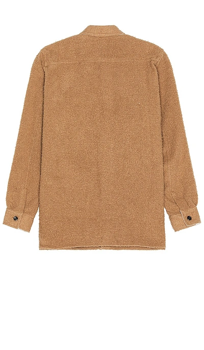 Shop Norse Projects Silas Textured Cotton Wool Overshirt In Tan