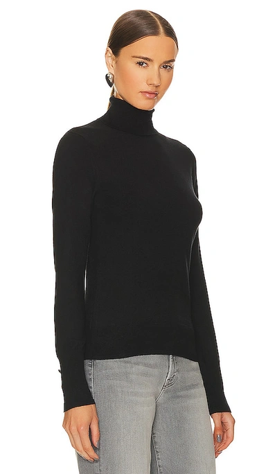 Shop L Agence Flora Turtleneck Sweater In Black