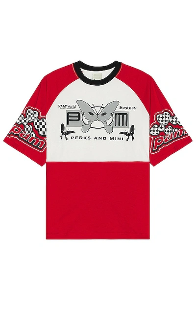 Shop Perks And Mini Racer Contrast Tee In Red