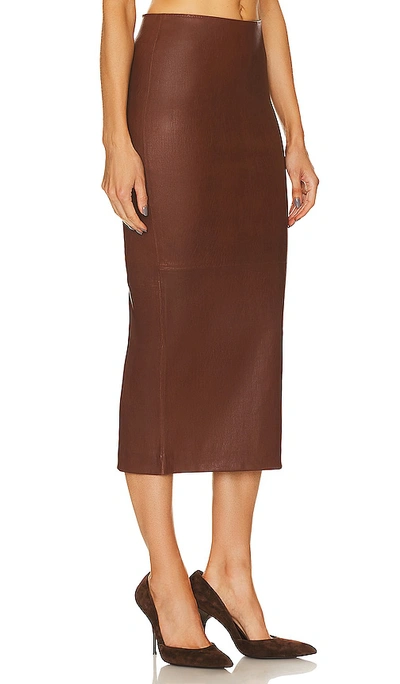 Shop Sprwmn Leather Tube Skirt In Chocolate