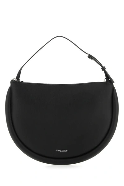 Shop Jw Anderson Woman Black Nappa Leather Medium Bumper Moon Handbag