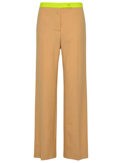 Shop Off-white Beige Wool Blend Active Pants Woman In Brown