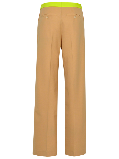 Shop Off-white Beige Wool Blend Active Pants Woman In Brown