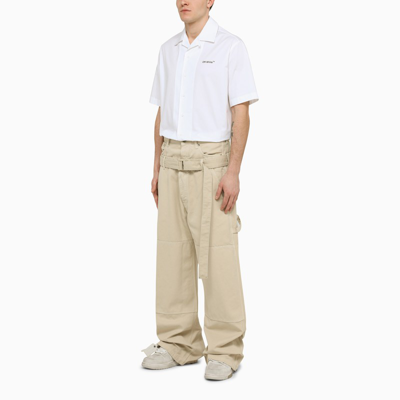 Shop Off-white ™ Beige Baggy Trousers Men In Cream