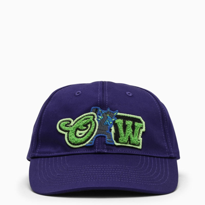 Shop Off-white Â„¢ Purple Hat With Embroidery Men