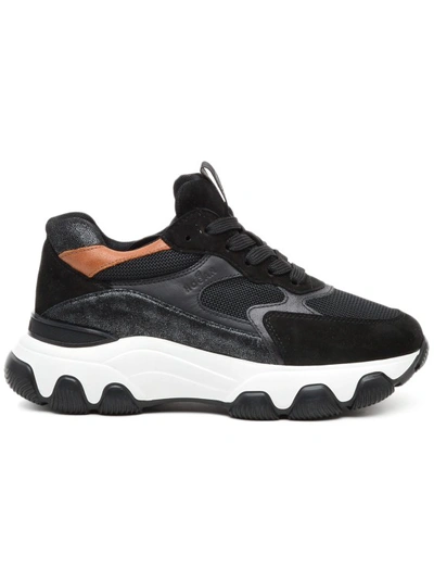 Shop Hogan Hyperactive Sneakers In Black Suede And Fabric