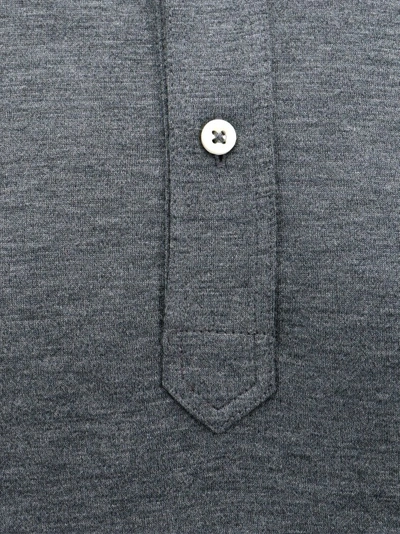 Shop Brunello Cucinelli Silk And Cotton Polo Shirt In Grey