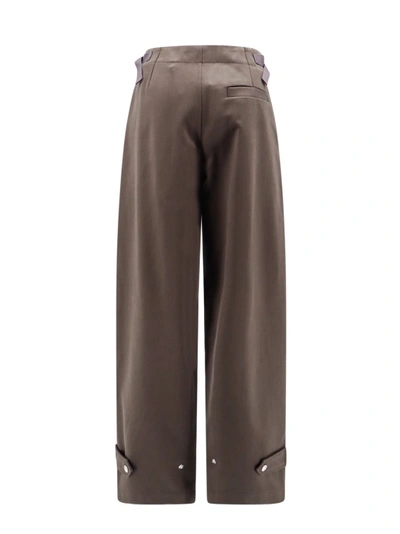 Shop Burberry Cotton Trouser With Lateral Adjustable Straps In Grey