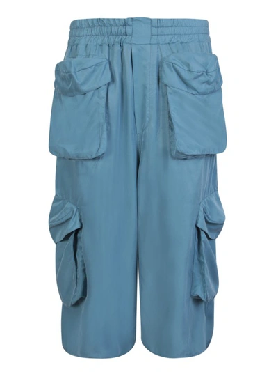 Shop Sunnei Blue Cargo Shorts
