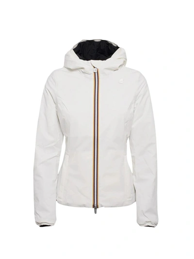 Shop K-way Reversible Short Hooded Jacket In White