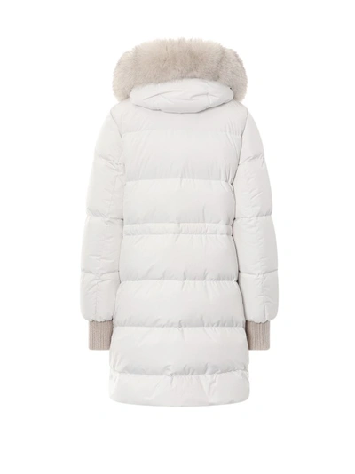 Shop Moorer Padded And Quilted Nylon Jacket In White