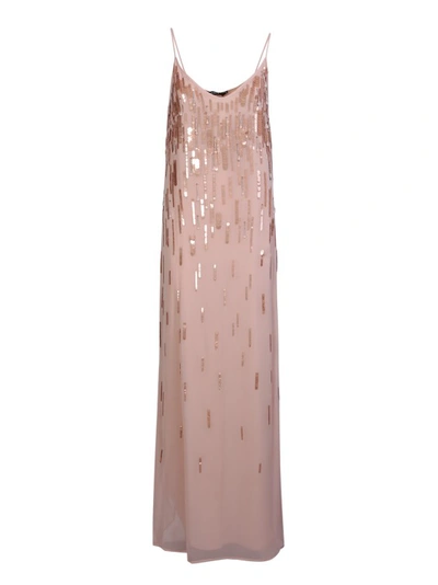 Shop Amen Pink Sequin Embellished Long Dress