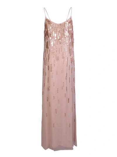 Shop Amen Pink Sequin Embellished Long Dress