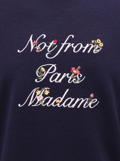 Shop Drôle De Monsieur Merino Wool Sweater With Frontal Embroidery In Blue