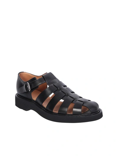 Church's Fisherman Nevada Leather Sandals In Black