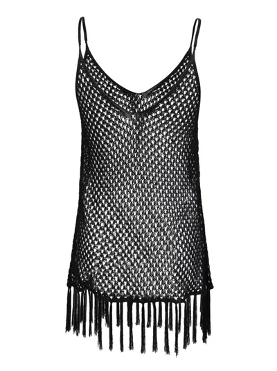 Dodo Bar Or Mesh Black Top In Grey