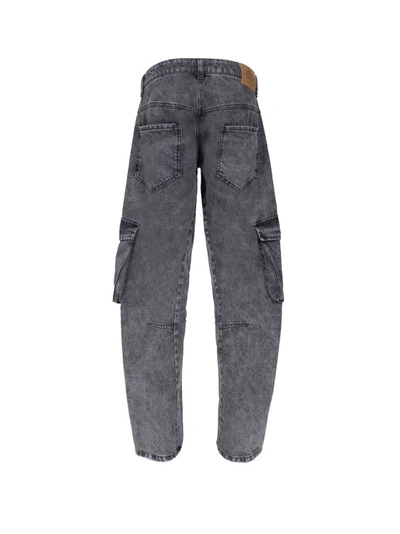 Shop Mvp Wardrobe Oversize Cargo Denim Trouser In Grey
