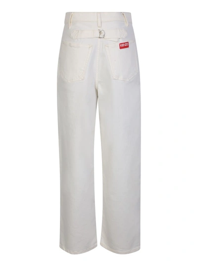Shop Kenzo White Cotton Jeans