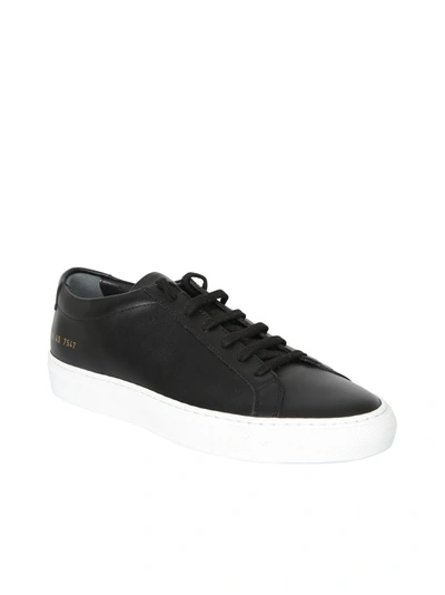 Common Projects Black Leather Sneakers In Black