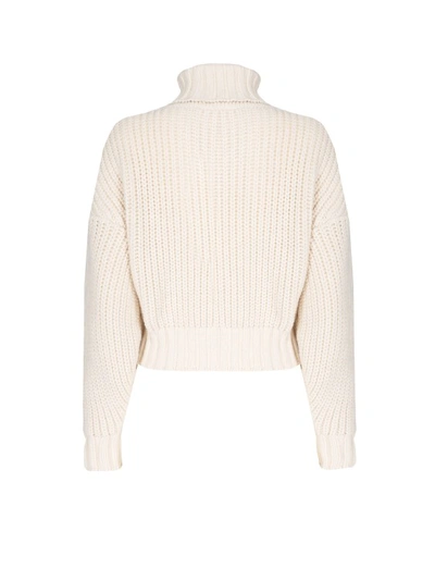 Shop Mvp Wardrobe Braided Wool Blend Sweater In Neutrals