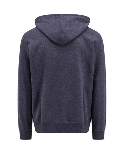 Shop Brunello Cucinelli Cotton Sweatshirt With Hood In Grey