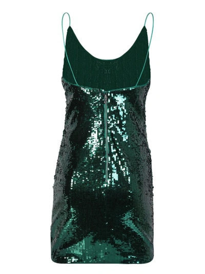 Shop Alice And Olivia Emerald Green Sequin Nella Dress In Black