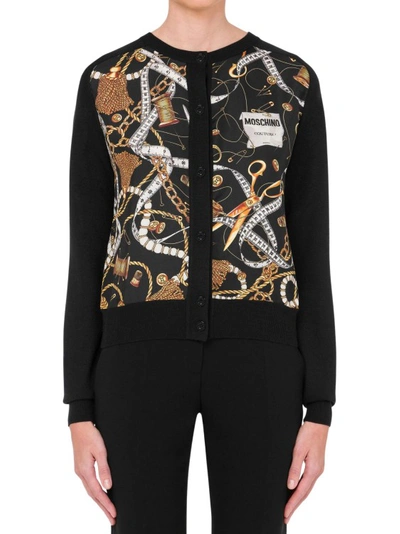Moschino Woman Cardigan Black Size 10 Virgin Wool In Black
