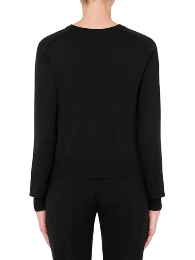 Moschino Woman Cardigan Black Size 10 Virgin Wool In Black