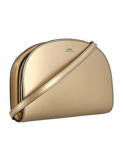 Shop Apc Demi-lune Clutch Bag In Gold