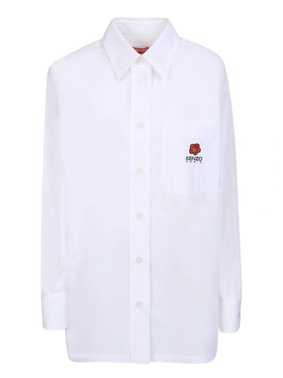 Shop Kenzo White Cotton Long-sleeved Shirts In Purple