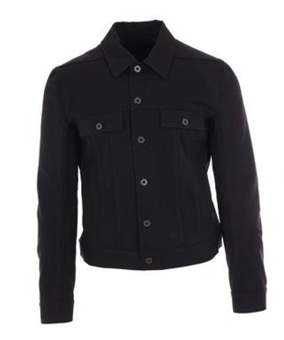 Shop Rick Owens Buttoned Straight Hem Jacket In Black