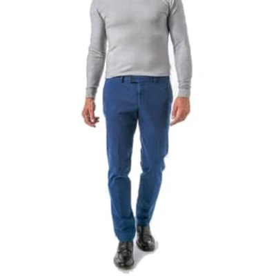 Shop Hiltl - Tarent Slim Fit Textured Stretch Cotton Chinos In Royal Blue 64273/53600 43