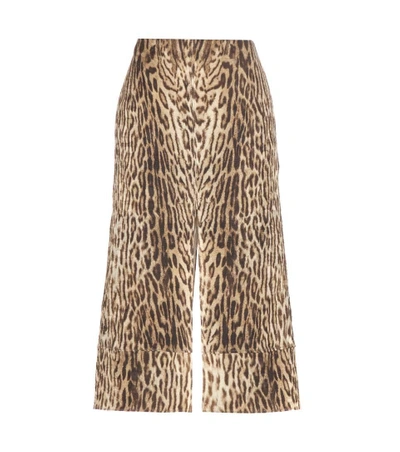 Shop Chloé Printed Cotton-blend Jacquard Skirt