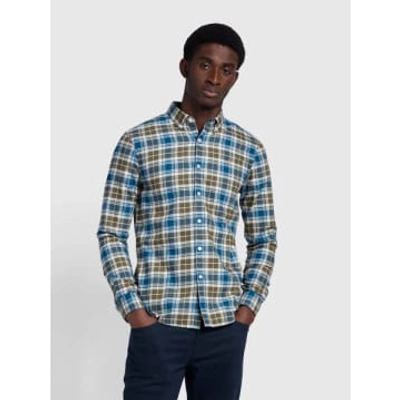 Shop New Arrivals Brewer Ls Check Shirt In Olive Green