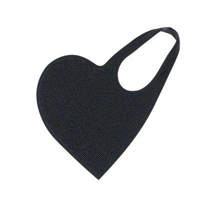 Shop Coperni Heart Embellished Mini Tote Bag In Black